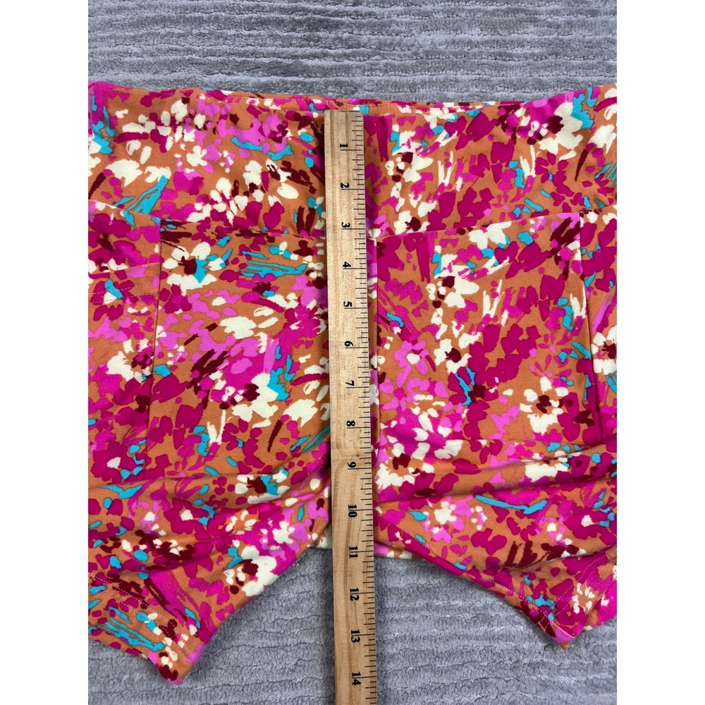 No Boundaries Bike Shorts Womens Large Pink Floral High Rise Athletic Pockets - Picture 4 of 8